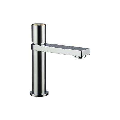 China Metered Faucets Do Simple And Easy Stainless Steel Material Chrome Color Hardware Low Lead Copper Basin Faucet for sale