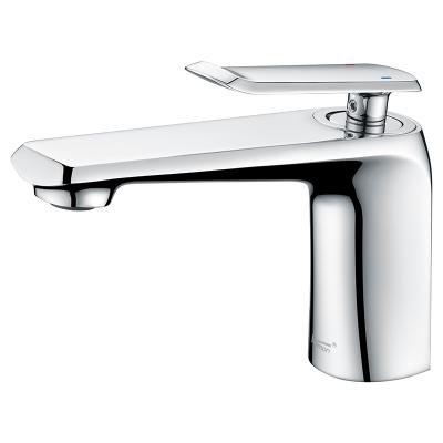 China Single Metered Faucets And Basin Mix Convenient Chrome Polishing Iron Cold And Hot Faucet for sale