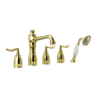 China Curbless Series Slide Bar Kamon 5-Hole Hot and Cold Water Mixer Shower Lead Free Hand Held Tub Faucets for sale