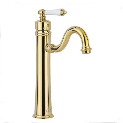 China CLASSIC High Gold Water Mixer Copper Bathroom Basin Faucet for sale