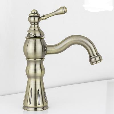 China Brass Bronze Copper Metered Faucets Antique Wash Mixer Basin Faucet for sale