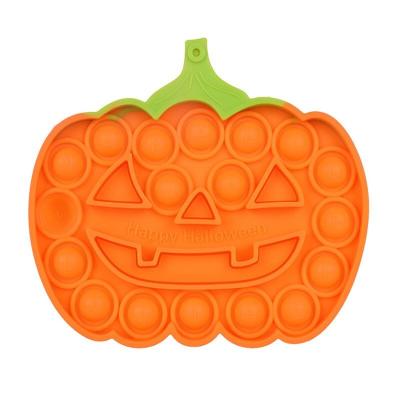 China Reduce Popit Creative Bubble Push Silicone Pumpkin Strain Gifts Funny Toy Fidget Toys For Halloween Christmas for sale