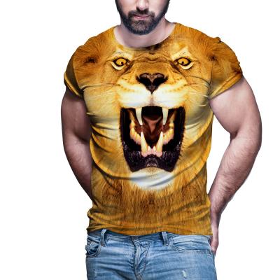 China Parride Personalized Feline Print Men's 3D Print Round Neck T-Shirt for sale