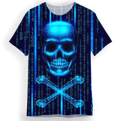 China parride personalized 3D-printed skull neck t-shirt for men for sale