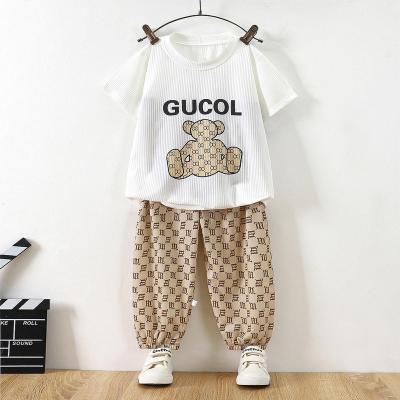 China Two-piece boys and girls summer freshmen short sleeve pants two sets anti ice silk mosquito Korean trousers for sale