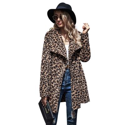 China 2022 new Anti-wrinkle fur leopard print imitation coat for women autumn and winter coat long wool coat for sale