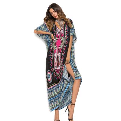 China 2022 South American Plus-size Women's New Style Anti-wrinkle New Style Printing Beach Dress for sale