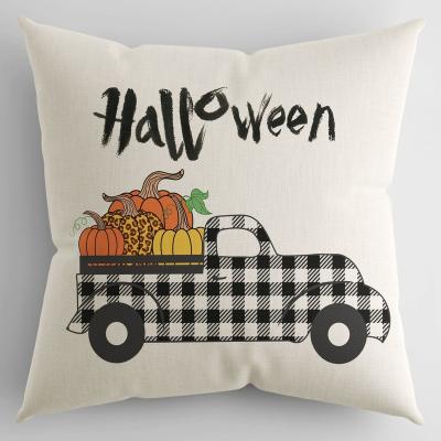 China 2022 New Halloween Viable Pillow Cover Pumpkin Home Sofa Pillow Cover Canvas Bedroom Can Be Customized Cushions for sale