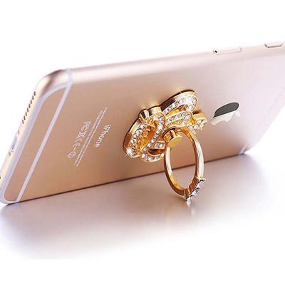 China Hot Selling Finger PORTABLE Ring Kickstand Diamond Bling Bling Rhinestone Kickstand Rotation Holder Mobile Phone Socket for sale