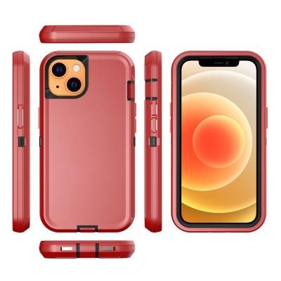 China Shockproof Thick 3 in 1 Hybrid Protective Phone Cover Case Defender For iPhone 13 Pro Heavy Duty Belt Clip Mobile Cover For iPhone 13 Pro for sale