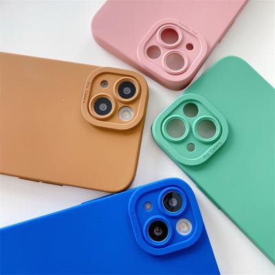 China High Shockproof Camera Bumper Liquid Silicone Phone Case For iPhone 13 Protector Lens Silicone Camera Cover Liquid Phone Case for sale