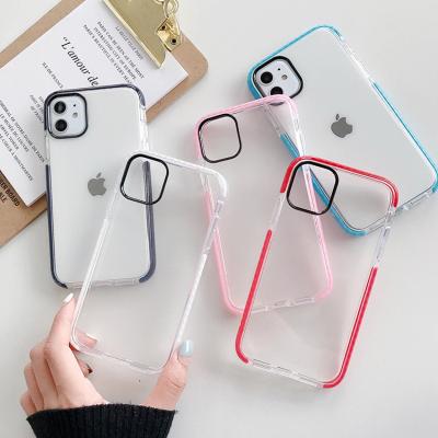 China New Shockproof Phone Case For iPhone 12 Pro Colorful Mobile Bumper Cover High Rubber Transparent Mobile Case For iPhone TPU Phone Case for sale