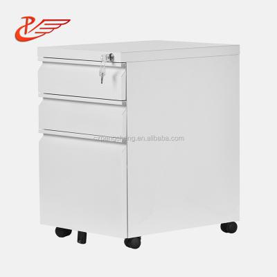 China Movable Office School 3 Drawers Filing Cabinet Steel Metal Pedestal With Lock / Key for sale