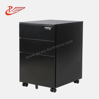 China Mechanical locks filing cabinet cabinet or password office cabinet with brakers on wheels with three drawers for sale