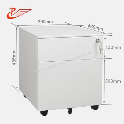 China Communal Facilities Customized Dimensions Mobile Metal 2 Drawer Pedestal File Cabinet With Cushion 2 Drawer Top Metal File Cabinet for sale