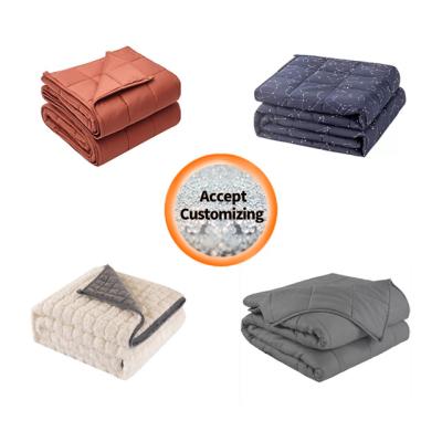 China Anti-Static Custom Warm Luxury Soft Weighted Throw Flannel Sherpa Fleece Blankets For Winter for sale