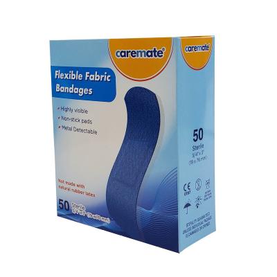 China Flexible Self Adhesive Polyeter PE Bandage, Metal Detectable Blue Bandage 19 x 76 mm (3/4