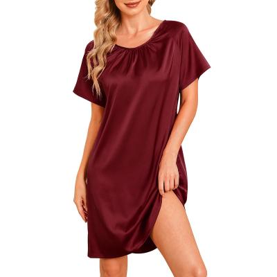 China New Cotton Nightgown Women Nightgown Mujer Silk Satin Pajamas QUICK DRY Sheer Wear Dress Plus Size Women's Sleepwear Sexy Nightgown For Honeymoon for sale