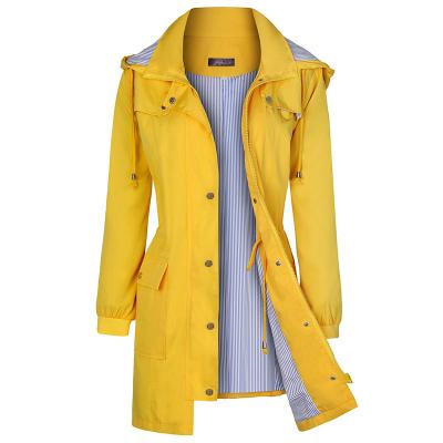 China Women QUICK DRY Lightweight Raincoat Waterproof Anorak Striped Ditch Coats Rain Climbing Outdoor Hooded Jacket for sale