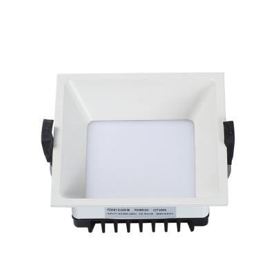 China Modern Hot Selling 15w Widely Used Aluminum Housing Tri CCT Anti-glare Square Led Downlight for sale