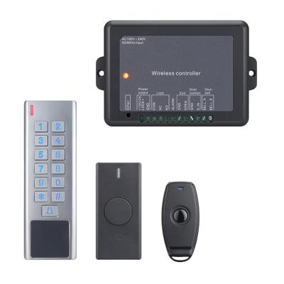 China Wholesale Temporary 500 Users + 100 Users Easy To Install Metal Pin Code EM Card Keypad With Remote Control Push Exit Button For Access Control for sale