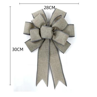 China 28*30cm Rustic Farmhouse Burlap Christmas Bow for Rustic Rustic Farmhouse for Christmas Valentine Decoration Crafts for sale