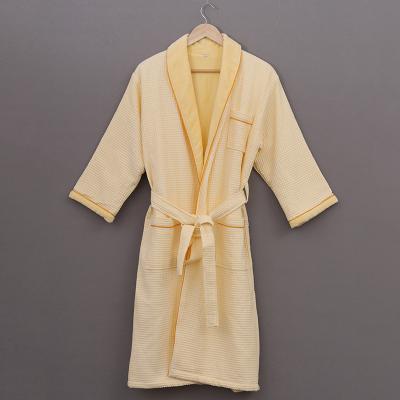 China Five Star Luxury Waffle QUICK DRY Terry Towel Bathrobe With Belt Hotel Men's Sauna Kimono Long Robes Good Quality for sale