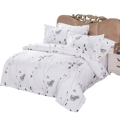 China Nondisposable Luxury Hotel Cotton Sheet Hotel Quilted Bed Cover Set White Flat Sheet With Printed Duvet Cover for sale