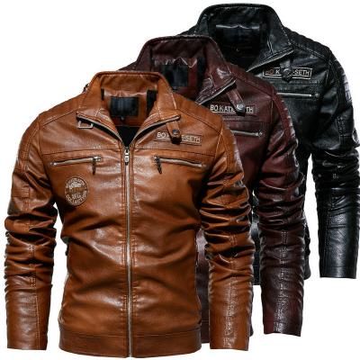 China 2021 new arrivals autumn winter viable fashion plus size windbreaker motorcycle jackets coats casual thin leather men's clothing for sale