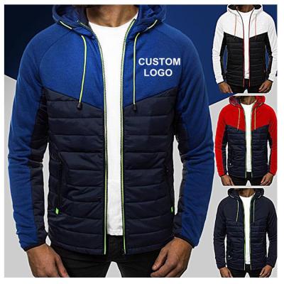 China Breathable Custom Logo Mens Full Zip Hoodies Fall Autumn White Plus Size Color Blocking Sweater Mens Hoodies Jacket Coats for sale