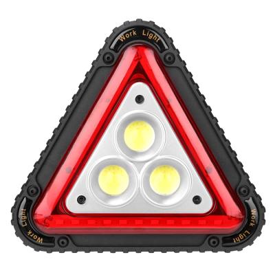 China 30W 1500LM LED Flood Lights Portable Triangle Warning Light Waterproof COB LED Work Light 3 LED for Car Camping Rise Emergency 17.5*16 for sale