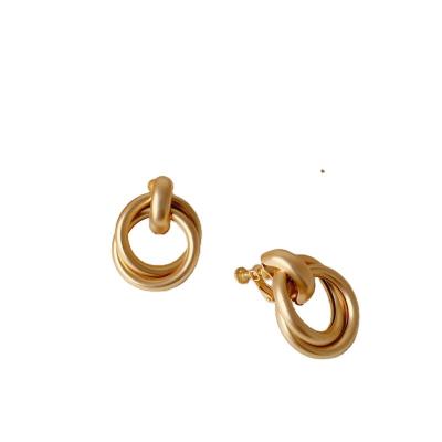 China TRENDY Golden Big Hoop Earrings Korean Geometry Metal Gold Earrings for sale