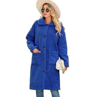 China Sustainable Lengthened Double-Sided Solid Color Long Sleeve Lapel Cashmere Coat Cardigan Fleece Jackets for sale