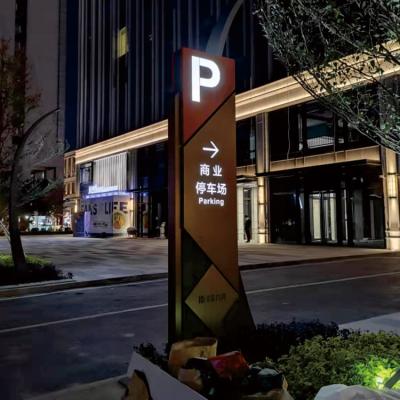 China Malls/Stores/Hotels/Bars/Restaurants Customized Indoor Outdoor Pylon Sign Building Pylon Sign Wayfinding Direction Signal Holder for sale