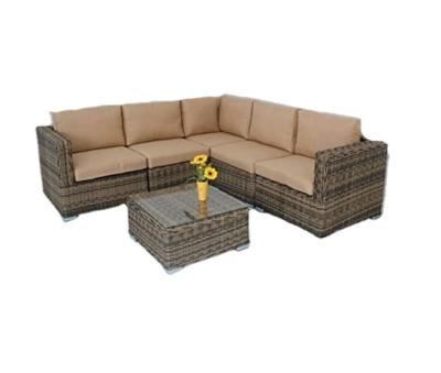 China Modern Outdoor Sofa Patio Furniture Set Courtyard Sofa Cushion Garden Sofa L Shaped Set for sale