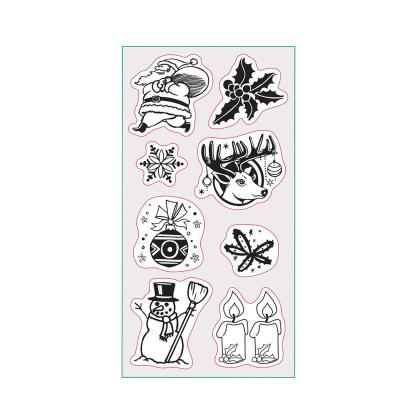 China Custom School PVC TPR Card Making Toy Chinese Factory Price Personalized Promotional Silicone Clear Stamp C003X1 For Use Christmas for sale