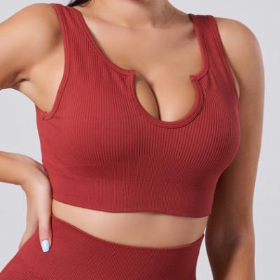 China Breathable seamless yoga clothes women European and American breathable running fitness clothes Amazon Amazon sports seamless sexy yoga bra for sale