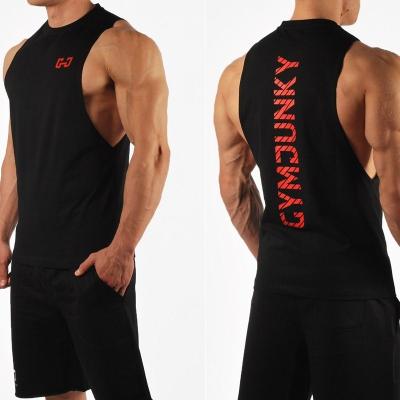 China Hot Selling Anti-pilling Cotton Sports Singlets Mens Fitness Stringer Tank Top Gym Vest Custom Logo for sale