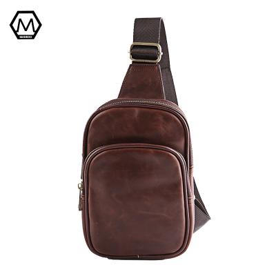 China Fashion Men's Leather Casual Sports Lance Bag Daypack Universal Chest Cross - Body Bag Travel Phone Cross - Body Bag for sale