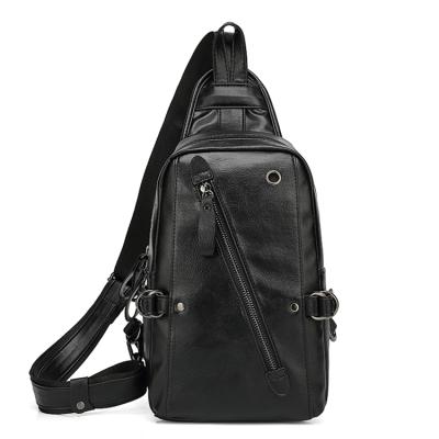 China Fashionable Hot Sale Chest Pack PU Leather Men's Chest Bag for sale