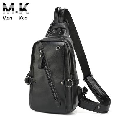 China 2018 Big Capaity PU Leather Men's Chest Bag for sale