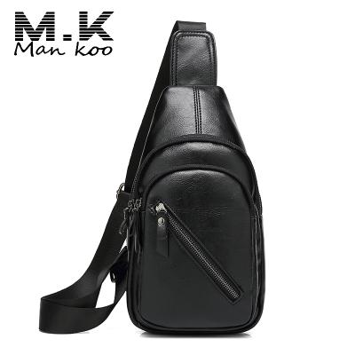 China Convenient Single Sling Strap Custom Men's Cross - Body PU Leather Chest Bag for sale