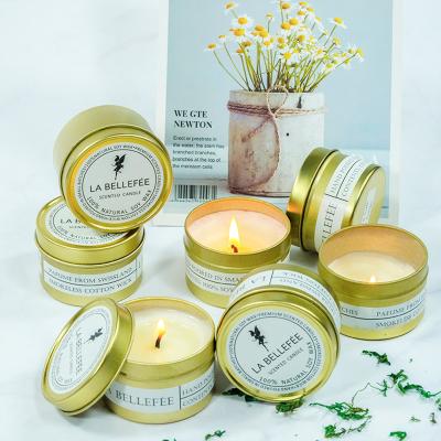 China Parties Wholesale Private Label Customized Luxury Small Iron Can Scented Candle for sale