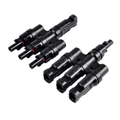 China Bougerv Black Solar Mc Solar 4 System 3 To 1 Branch T Male And Female Cable Connectors Between Solar Panels for sale