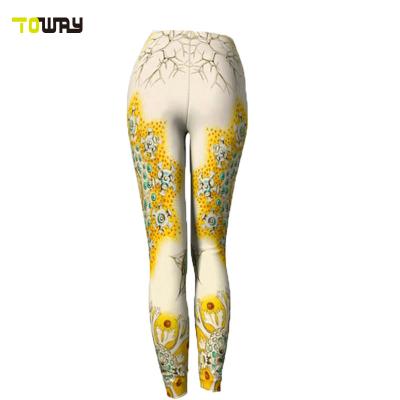 China Wholesale Custom Antibacterial Sublimation Cable Yoga Pants for sale