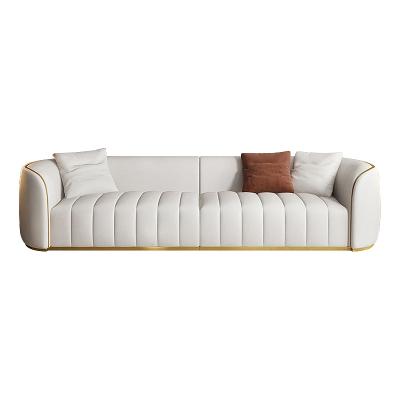 China Steel Velvet Sofa Set Sofa Bed White Room Furniture Luxury Italian Design Stainless Sofa Decoration Living Room Set for sale