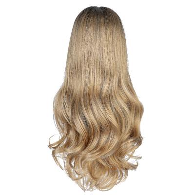 China Good Quality Lady Big Wavy Mid-Length Natural Curly Lace Front Synthetic Hair Wigs ha Style Customized Straight Hair Curly Hair Wig Headwear for sale