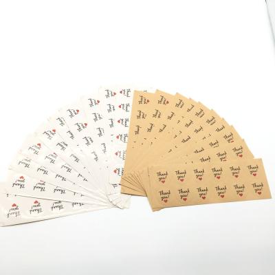 China Wholesale Self Adhesive Label Waterproof Present Sticker Kraft Paper Coated Paper Thank You Label for sale