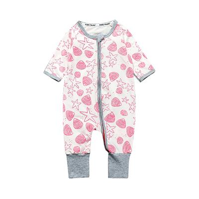 China Rainbow Organic Baby Fabric Onesy Cotton Overalls 100% Cotton Long Sleeve Romper for sale