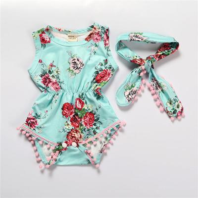 China China Factory Custom Wholesale Sleeveless Baby Rompers Summer Organic Cotton Polyester / Cotton Clothing for sale